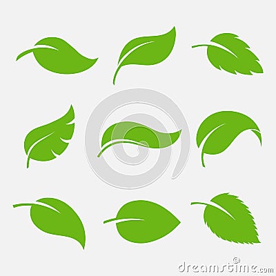 Leaves icon vector set Vector Illustration