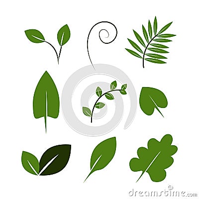 Leaves icons set, leaf, plant Vector Illustration