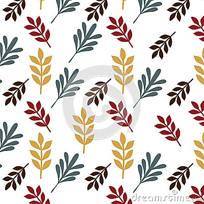 Leaves retro seamless pattern isolated background vector Vector Illustration
