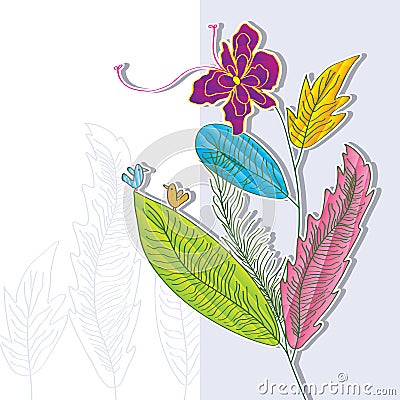 Leaves Style Bunch Vector Illustration