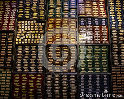 Wand Boxes at the Making of Harry Potter Studio Tour, UK Editorial Stock Photo