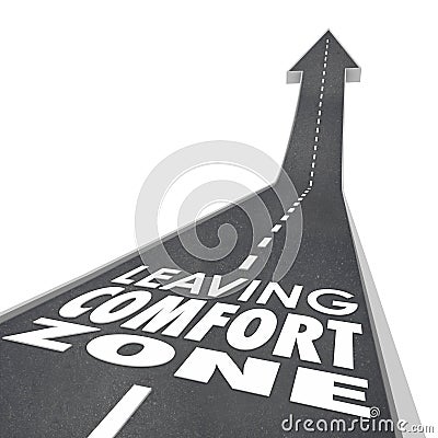 Leaving Comfort Zone Words Road Grow Increase New Experience Stock Photo