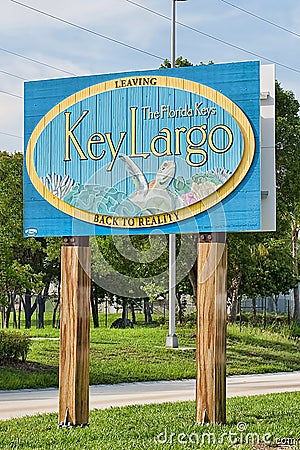 Leaving The Florida Keys Sign Editorial Stock Photo