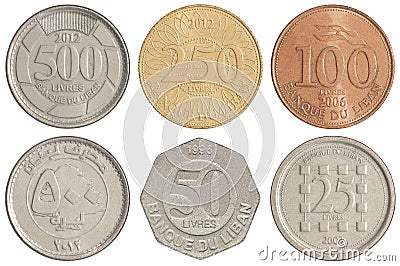 Lebanese coins set Stock Photo