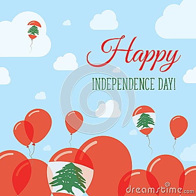 Lebanon Independence Day Flat Patriotic Design. Vector Illustration