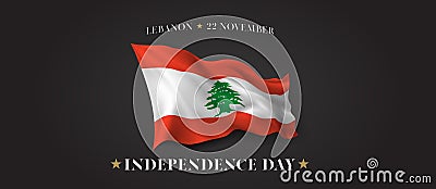 Lebanon independence day vector banner, greeting card. Stock Photo