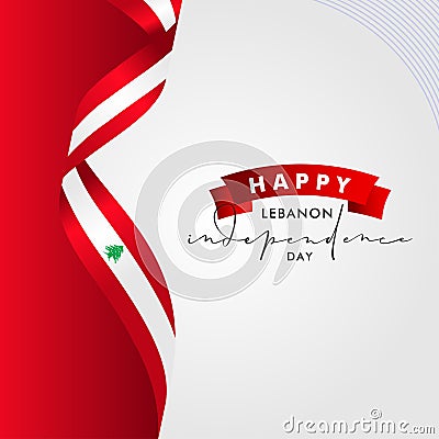 Lebanon Independence Day Vector Design Illustration For Banner and Background Vector Illustration