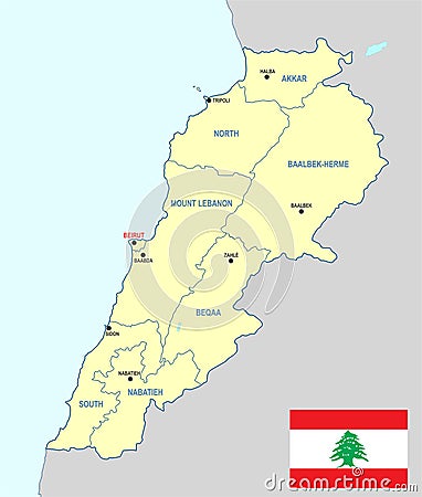 Lebanon map - cdr format Vector Illustration