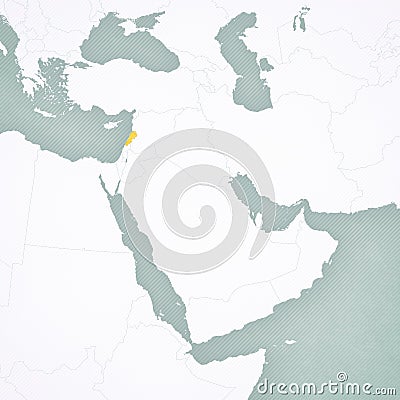 Map of Middle East - Lebanon Stock Photo