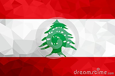 Lebanon polygonal flag. Mosaic modern background. Geometric design Stock Photo
