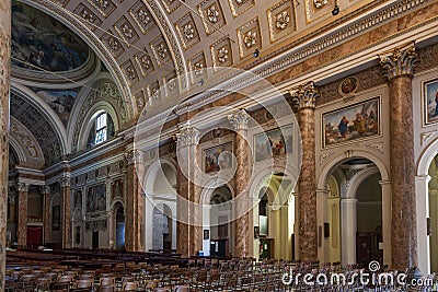 LECCO, LOMBARDY/ITALY - OCTOBER 29 : Internal view Basilica of S Editorial Stock Photo