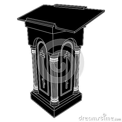 Lectern Church Rack Vector. A Vector Illustration Of Pulpit Podium. Vector Illustration