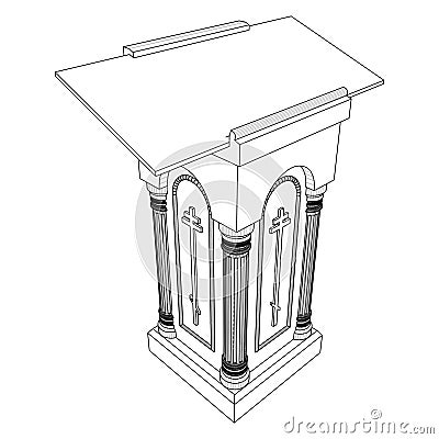 Lectern Church Rack Vector. A Vector Illustration Of Pulpit Podium. Vector Illustration