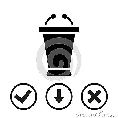 Lectern with microphone icon stock vector illustration flat design Vector Illustration