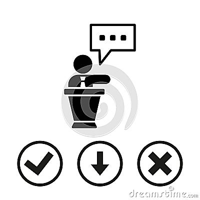 Lectern with microphone icon stock vector illustration flat design Vector Illustration