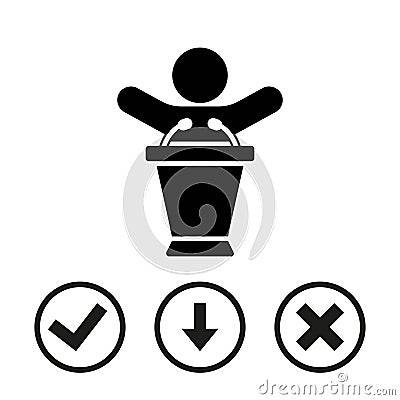 Lectern with microphone icon stock vector illustration flat design Vector Illustration