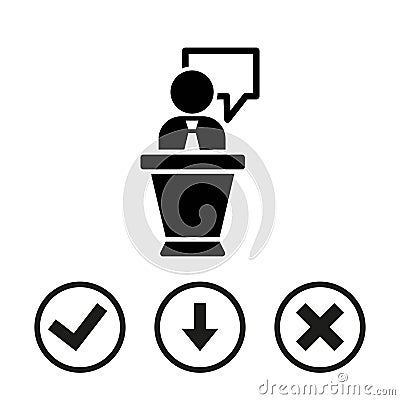 Lectern with microphone icon stock vector illustration flat design Vector Illustration