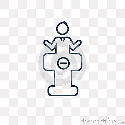 Lectern vector icon isolated on transparent background, linear L Vector Illustration