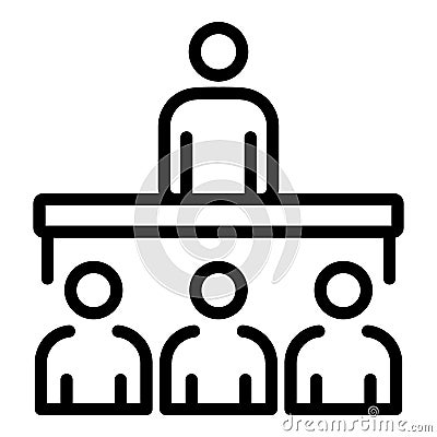 Lecture class speaker icon, outline style Vector Illustration