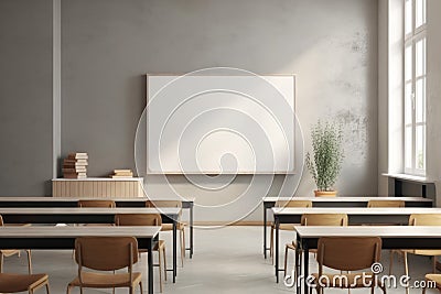 Lecture class white board background. Generate Ai Stock Photo