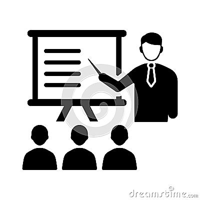 Lecture, presentation, teaching icon. Black vector sketch Vector Illustration