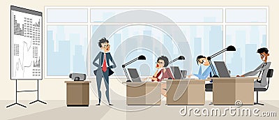 Lecturer provides training Vector Illustration