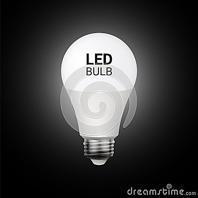 Led bulb lamp isolated vector light eco. Led lightbulb energy save white Vector Illustration