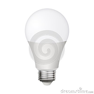 Led bulb lamp isolated vector light eco. Led lightbulb energy save white Vector Illustration