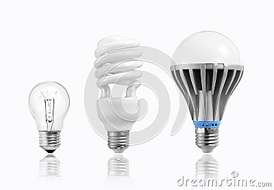 energy saving lighting,led lamp,led light,LED bulb ,tungsten bulb,incandescent bulb,fluorescent lighting,energy saving Stock Photo