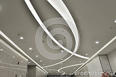 Led ceiling of modern plaza hall Stock Photo