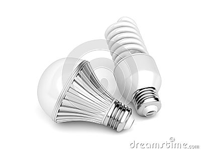 LED and CFL light bulbs Stock Photo