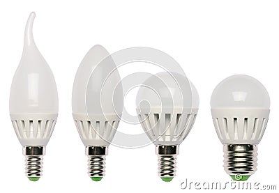 LED energy saving bulb. Light-emitting diode. Stock Photo