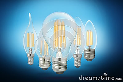 LED filament light bulb Cool White Stock Photo