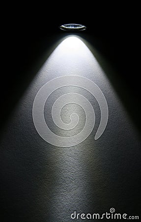 LED flashlight beam on paper. Stock Photo