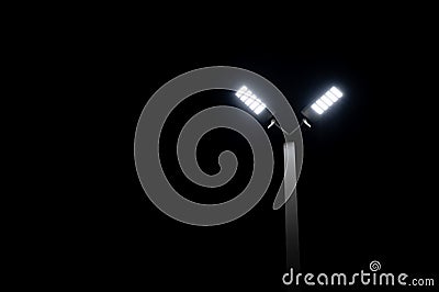 LED flood ligth under the dark sky Stock Photo