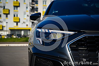 LED Headlight New Audi A3 Stock Photo