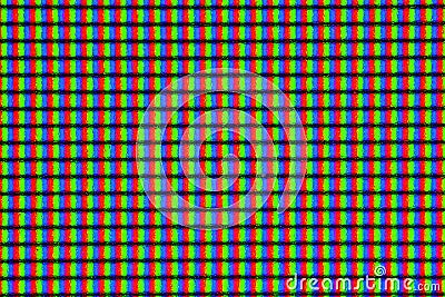 LED IPS monitor screen showing pixels in extreme closeup macro magnification Stock Photo