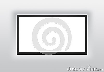 Led or Lcd tv screen hanging on the wall Stock Photo