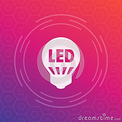 Led light bulb icon, energy saving technology Vector Illustration