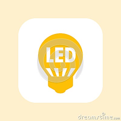 Led light bulb icon, vector sign over white Vector Illustration