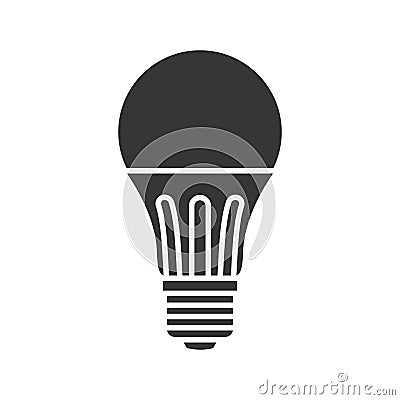 LED light lamp bulb vector filled silhouette icon Vector Illustration