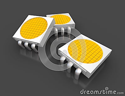 Led light lamp chips Stock Photo