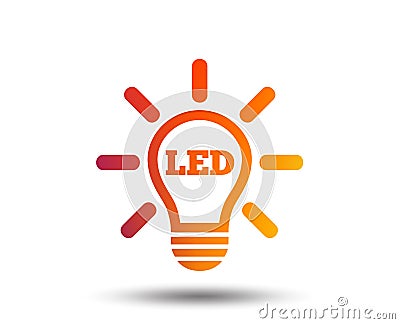 Led light lamp icon. Energy symbol. Vector Illustration