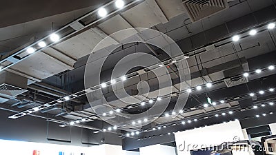 Led light on shop ceiling in modern commercial building Stock Photo