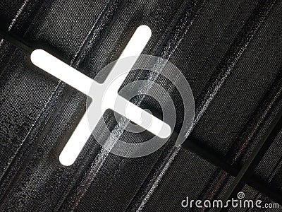 LED lighting in X alphabet Shape Installation on the ceiling in house. Stock Photo