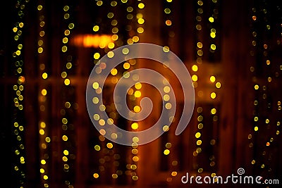 Led lights bulb blurred bokeh curtain, christmas decoration Stock Photo