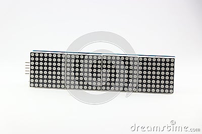 led matrix display of size 8x64 used in making different electronic projects. Electronic components for programmable micro Stock Photo