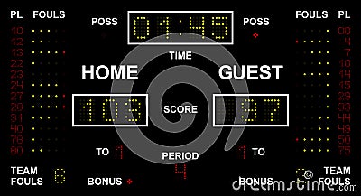 LED Scoreboard Cartoon Illustration