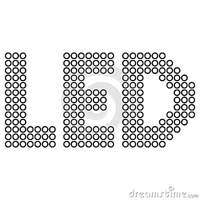 LED screen text, sign LED light emitting diode LCD panel Vector Illustration