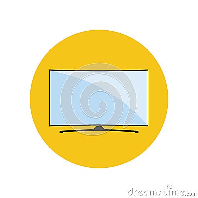 LED Smart Curved TV Icon Vector Illustration